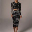 Women's sardine fish bone suspender short skirt two-piece set for women