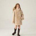 Children's fur jacket with fur and fur integrated new style girls imitation mink fur fur fur coat, medium length clothing for little girls