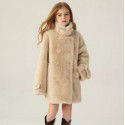 Children's fur jacket with fur and fur integrated new style girls imitation mink fur fur fur coat, medium length clothing for little girls