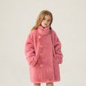 Children's fur jacket with fur and fur integrated new style girls imitation mink fur fur fur coat, medium length clothing for little girls