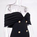 Summer Women's Sexy Party Off the Shoulder Bundle Waist Pack Hip Top Short Dress Dress Summer