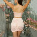 Women's sardine fish bone suspender short skirt two-piece set for women