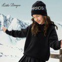 Girls' autumn and winter hooded sweaters, middle-aged children's winter casual knitwear, children's stylish top