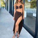 Women's sardine fish bone suspender short skirt two-piece set for women
