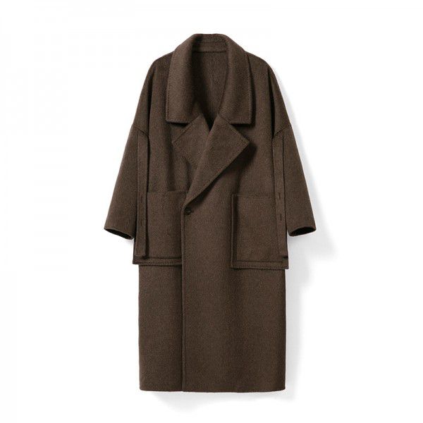 Mulberry silk woolen coat, woolen coat, women's camel fur double-sided coat