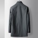 Men's windbreaker for spring and autumn, new style for middle-aged and young people, light luxury business jacket, mid to long style stand up collar casual windbreaker 