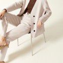 Double sided woolen high waisted straight leg casual pants, lightweight mulberry silk temperament pants, versatile for commuting