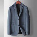 Men's casual suit autumn and winter handmade double-sided woolen single Western medium youth solid color business wool suit jacket 