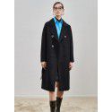 Double sided cashmere coat for women in winter, lace up to show off slimming temperament, woolen coat, medium to long style