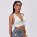 Sports vest new high elasticity solid color ultra short top for women 