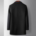 Men's coat autumn and winter mid length lapel wool windbreaker youth business detachable down liner double-sided woolen coat 