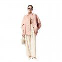 Autumn and winter layered light and thin mulberry silk woolen coat, wool coat, women's loose and casual single breasted lapel woolen coat 