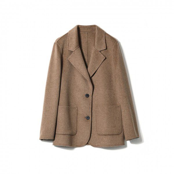 Cashmere coat, double-sided woolen coat, suit collar, textured woolen coat
