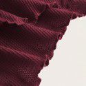 New autumn and winter drawstring slit irregular waffle style slim fit strapless vest top 