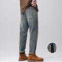 Retro jeans men's straight leg loose high street heavy-duty washed pants men's spring and summer versatile pants