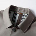 Men's windbreaker for spring and autumn, mid length, high-end, casual, lapel windbreaker, light luxury, business youth, no ironing jacket 