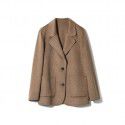 Cashmere coat, double-sided woolen coat, suit collar, textured woolen coat