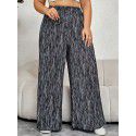 High waisted wide leg pants, loose and thin straight cut tie dye pants