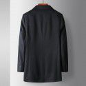 Men's coat, mulberry silk wool lapel windbreaker, middle-aged business pure wool detachable inner lining woolen coat 