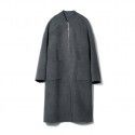 Pure wool coat, woolen coat, double-sided long baseball jacket, wool high-end zipper jacket