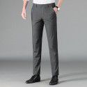 Men's thin casual pants, business slim fit straight tube, middle-aged trendy men's elastic pants