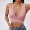 Sports vest new high elasticity solid color ultra short top for women 