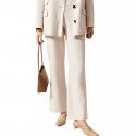 Double sided woolen high waisted straight leg casual pants, lightweight mulberry silk temperament pants, versatile for commuting