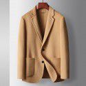 Men's casual suit autumn and winter pure handmade double-sided woolen suit jacket for middle-aged and young business, single Western trend 