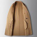 Men's new autumn and winter handmade double-sided woolen coat solid color double breasted medium long windbreaker 