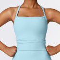 Winter brushed back yoga vest, quick drying fitness top, outerwear, running sports vest for women 