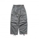 Work pants men's trendy brand loose functional outdoor pleated wide leg pants casual drawstring ankle pants 