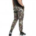 Men's camouflage work pants straight leg casual pants with multiple pockets, washed pants