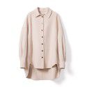 Autumn and winter layered light and thin mulberry silk woolen coat, wool coat, women's loose and casual single breasted lapel woolen coat 