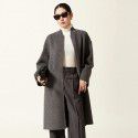 Pure wool coat, woolen coat, double-sided long baseball jacket, wool high-end zipper jacket