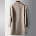 Men's coat, autumn and winter wool windbreaker, mid to long length, youth, light luxury, business, double-sided, casual warm jacket 