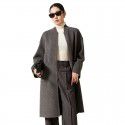 Pure wool coat, woolen coat, double-sided long baseball jacket, wool high-end zipper jacket