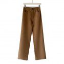 Double sided woolen high waisted straight leg casual pants, lightweight mulberry silk temperament pants, versatile for commuting
