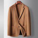 Men's casual suit autumn and winter solid color wool single west handmade double-sided woolen business suit thick coat 