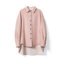 Autumn and winter layered light and thin mulberry silk woolen coat, wool coat, women's loose and casual single breasted lapel woolen coat 