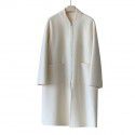 Pure wool coat, woolen coat, double-sided long baseball jacket, wool high-end zipper jacket
