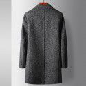 Men's coat autumn and winter mid length wool windbreaker with detachable down liner, middle-aged business double-sided woolen casual jacket 