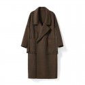 Mulberry silk woolen coat, woolen coat, women's camel fur double-sided coat