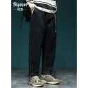 Khaki casual pants men's loose fit plus size straight leg work pants autumn men's sports pants 