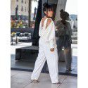 Fashionable backless wrap chest jumpsuit 