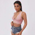 Sports vest new high elasticity solid color ultra short top for women 