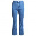 Women's denim retro patchwork buttocks lifting slimming straight leg women's jeans 