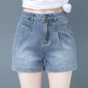 Women's denim shorts, summer Korean wide leg pants, casual loose fitting jeans, women 