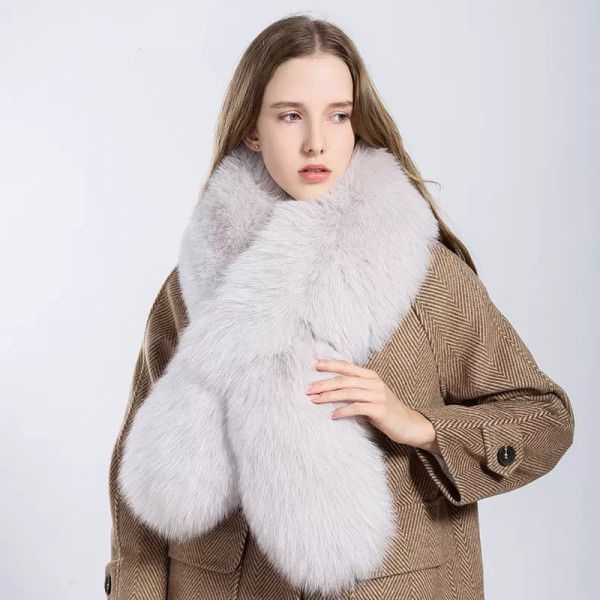 Fur scarf, scarf, shawl, coat, fur collar, winter fashion, fur collar, warm
