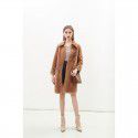 Fur coat for women, mink fur over the knee, mink fur with fur collar, warm coat