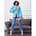 Fur coat women's blue velvet long sleeved temperament commuting Korean version lapel full leather fur coat